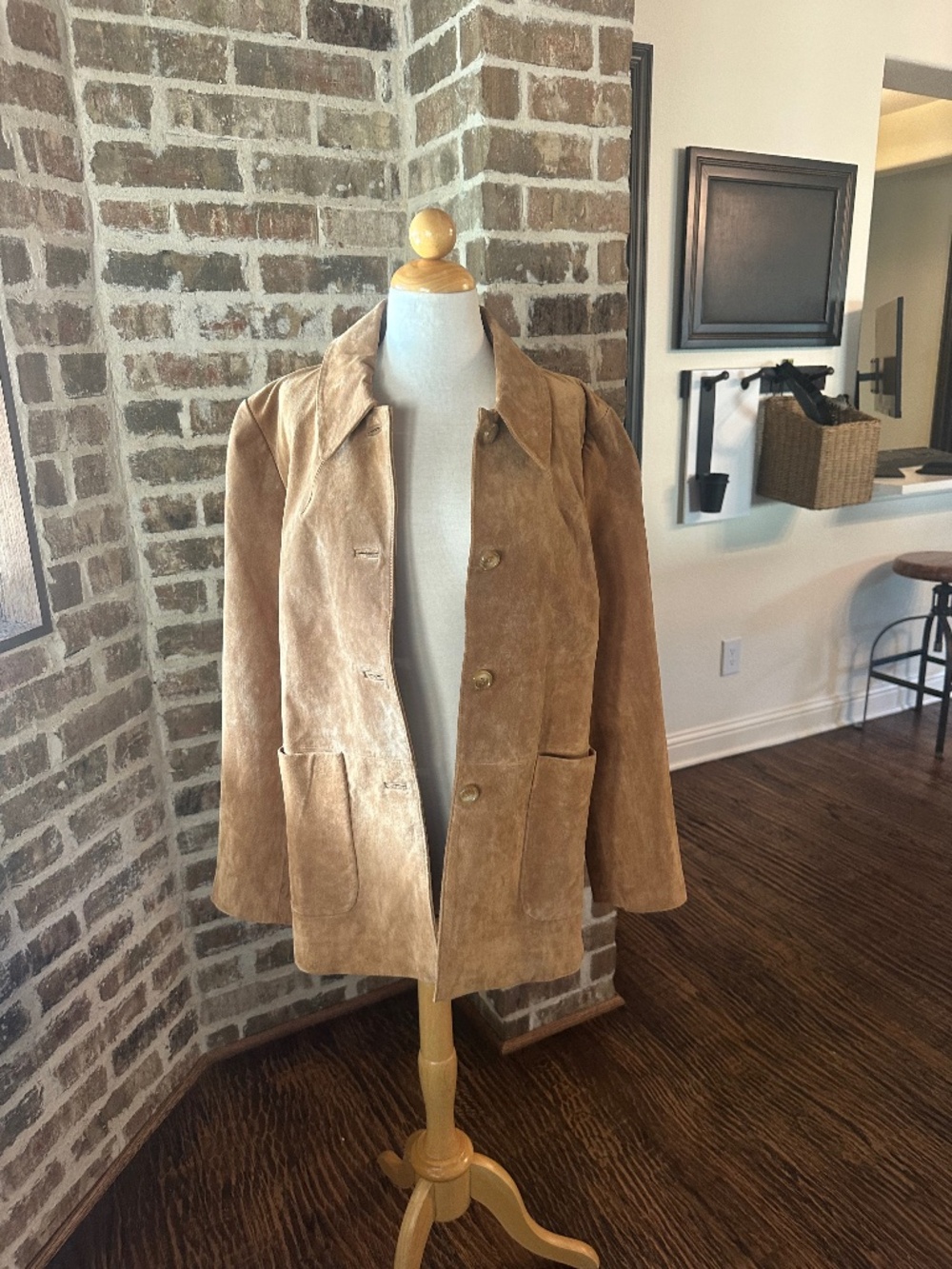 Anthropologie Rumored Yellowstone Camel Suede Jacket-Size Med